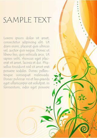 illustration of sample text on floral backgroundの写真素材