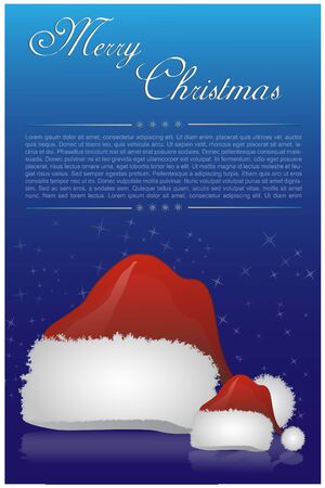 illustration of christmas wallpaper with santa hat against sparkling starry backgroundの写真素材