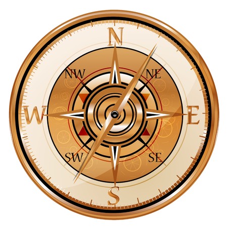 illustration of antique compass on isolated backgroundの写真素材
