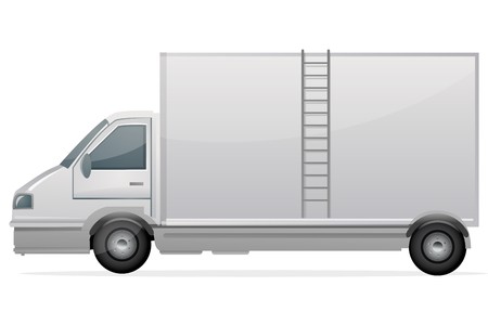 illustration of delivery truck on an isolated backgroundの写真素材