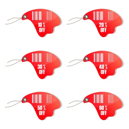 illustration of set of differnt discount bar code tags on isolated backgroundの写真素材