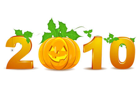illustration of 2010 halloween with 2010 textの写真素材