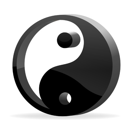 illustration of yin yang on isolated backgroundのイラスト素材