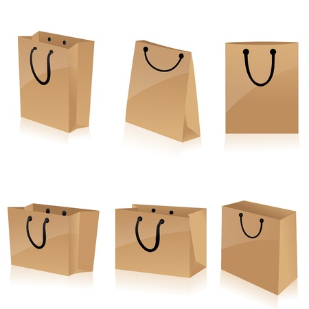illustration of set of eco friendly shopping bagsのイラスト素材