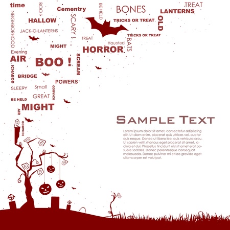 illustration of halloween card with white backgroundのイラスト素材