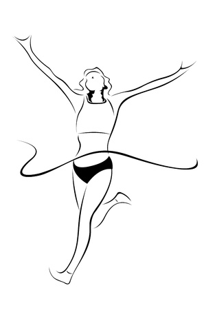 illustration of athlete sketch on white backgroundのイラスト素材