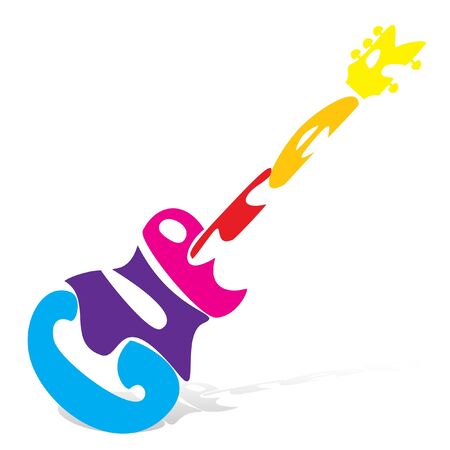 illustration of guitar on white backgroundのイラスト素材