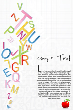 illustration of colorful alphabetical backgroundのイラスト素材