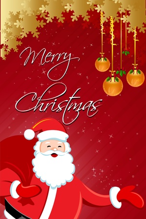 illustration of santa on christmas cardのイラスト素材