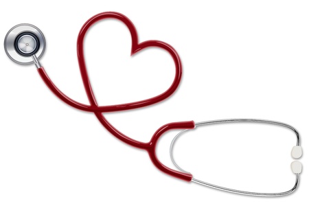 illustration of stethoscope making shape of heartのイラスト素材