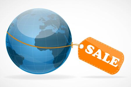illustration of global sale tagのイラスト素材