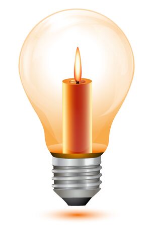 illustration of candle bulb on white backgroundのイラスト素材