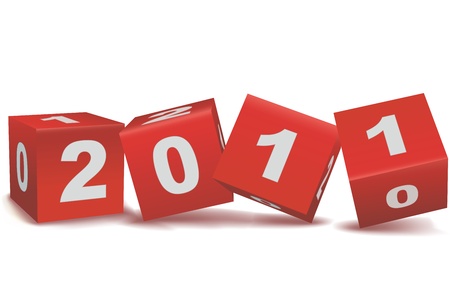 illustration of welcoming 2011 on white backgroundのイラスト素材
