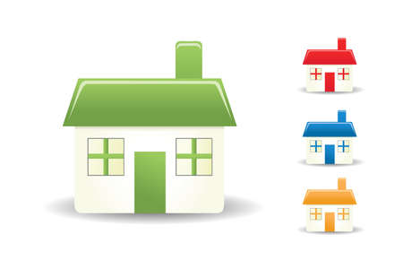 illustration of home icons on white backgroundのイラスト素材