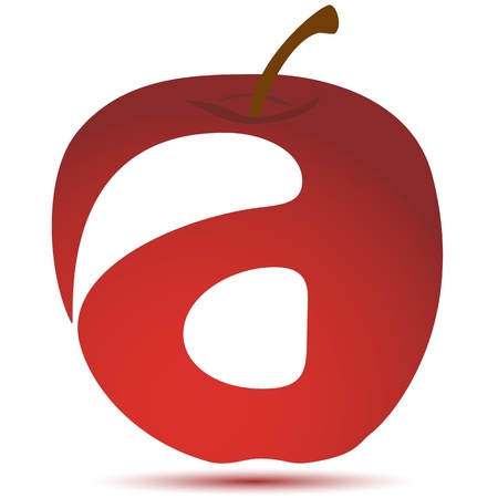 illustration of apple with text on white backgroundのイラスト素材