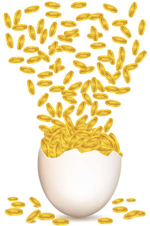 illustration of dollar egg on white backgroundのイラスト素材