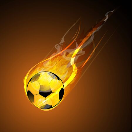 illustration of burning soccer with fireのイラスト素材