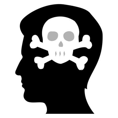 illustration of man's devil mindのイラスト素材
