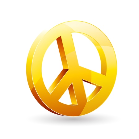 illustration of peace sign on white backgroundのイラスト素材