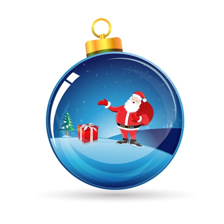 illustration of santa in ball on white backgroundのイラスト素材