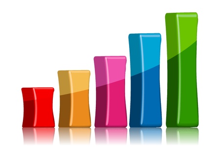 illustration of bar graph on white backgroundのイラスト素材
