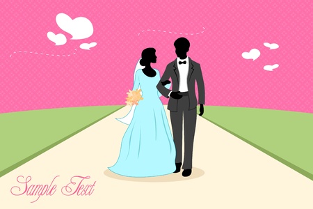 illustration of marriage cardのイラスト素材