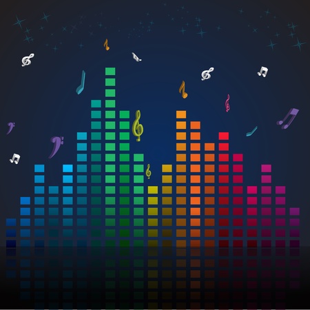illustration of colorful music cardのイラスト素材