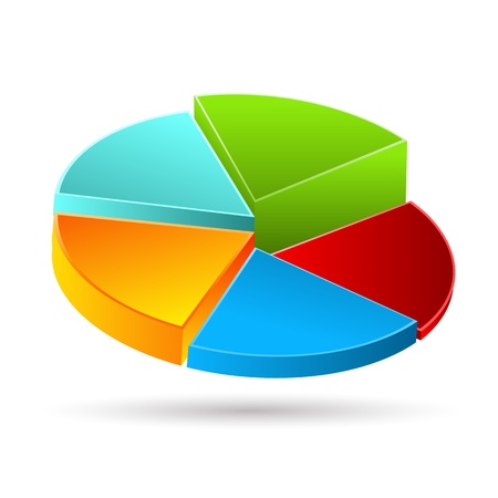 illustration of pie chart on white backgroundのイラスト素材