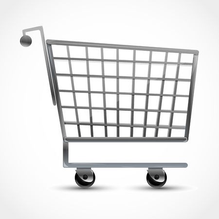 illustration of shopping trolley on white backgroundのイラスト素材