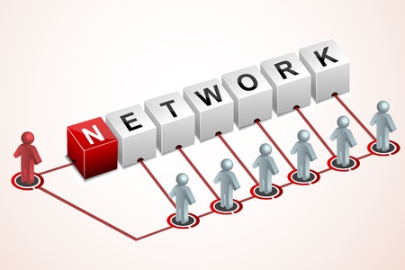 illustration of networking on white backgroundのイラスト素材