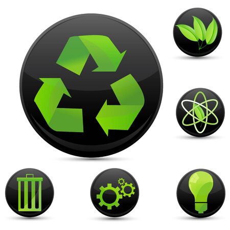 illustration of recycle icons on white backgroundのイラスト素材