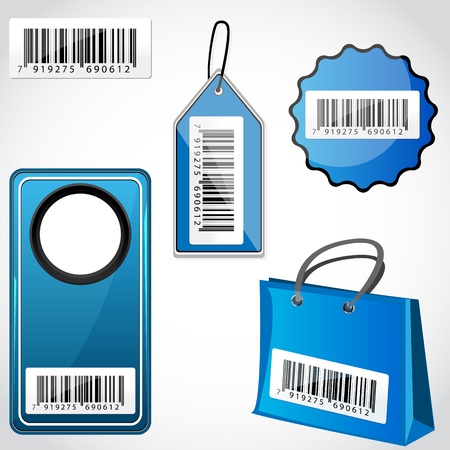 illustration of barcode tags on white backgroundのイラスト素材