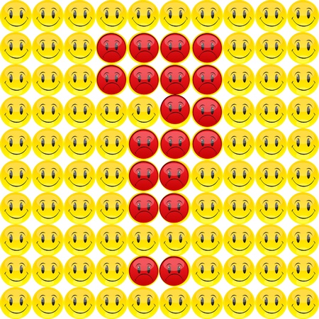 illustration of question mark with happy and sad expressionのイラスト素材