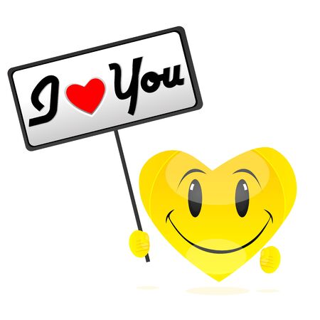 illustration of love with heart on white backgroundのイラスト素材