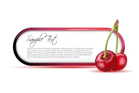 illustration of health card with cherry on white backgroundのイラスト素材