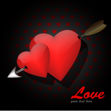 illustration of valentine card with arrow and heartのイラスト素材