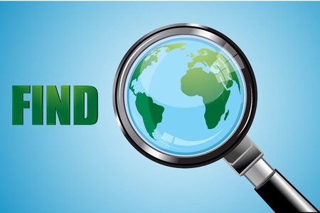illustration of find earth with globe and earthのイラスト素材