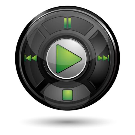 illustration of play button on white backgroundのイラスト素材