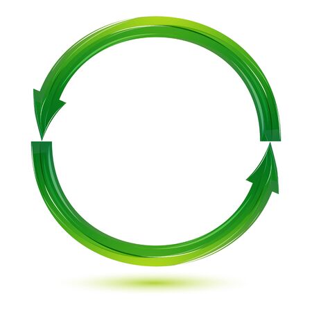 illustration of recycle arrow on white backgroundのイラスト素材