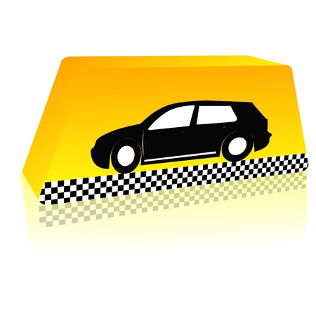 illustration of taxi on the way on white backgroundのイラスト素材