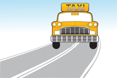 illustration of taxi on the wayのイラスト素材