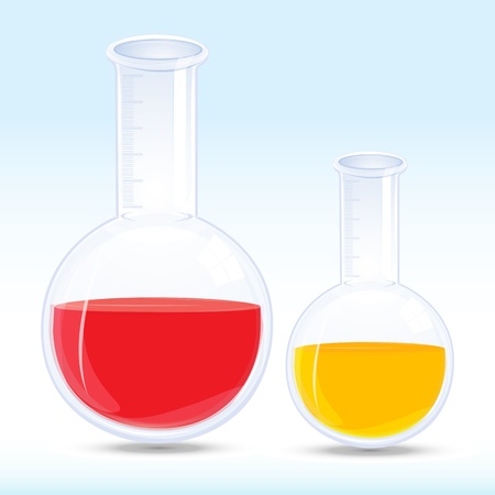 iiiustration of colored chemical in flaskのイラスト素材