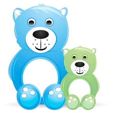 illustration of teddy bears on white backgroundのイラスト素材