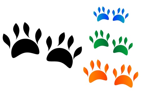 illustration of colored animal's paw on white backgroundのイラスト素材