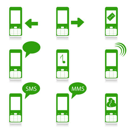 illustration of mobile functions  on white backgroundのイラスト素材