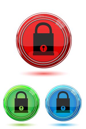 illustration of colorful lock pad buttons on white backgroundのイラスト素材
