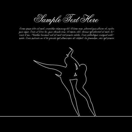 illustration of sketchy skating coupleのイラスト素材