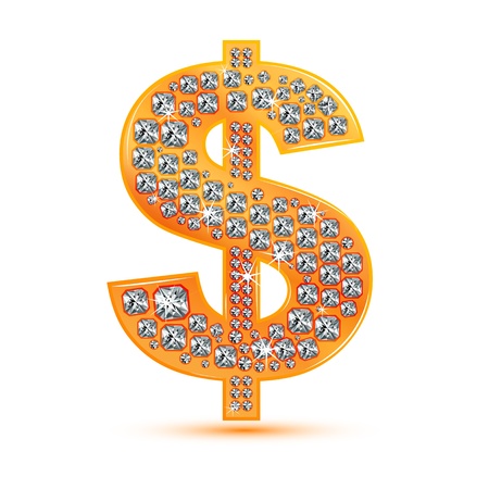 illustration of diamond dollar icon on white backgroundのイラスト素材