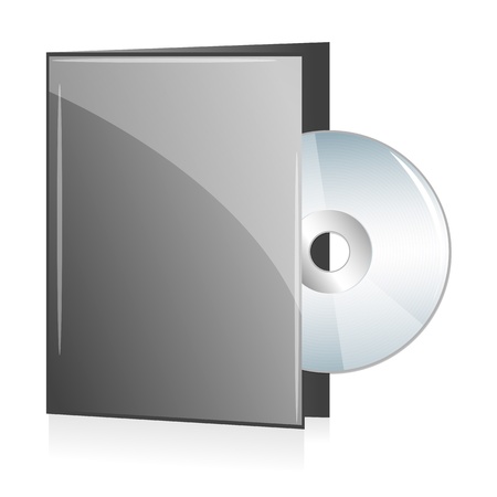 illustration of disc in cover on white backgroundのイラスト素材