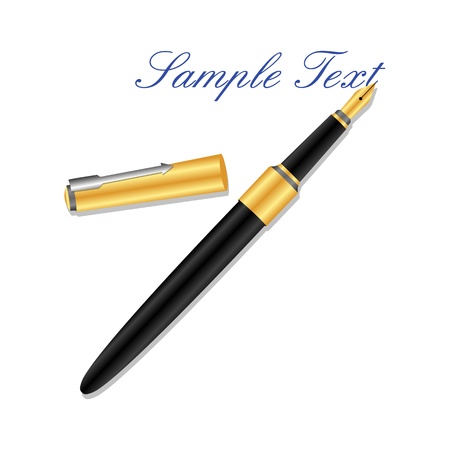illustration of fountain pen on white backgroundのイラスト素材